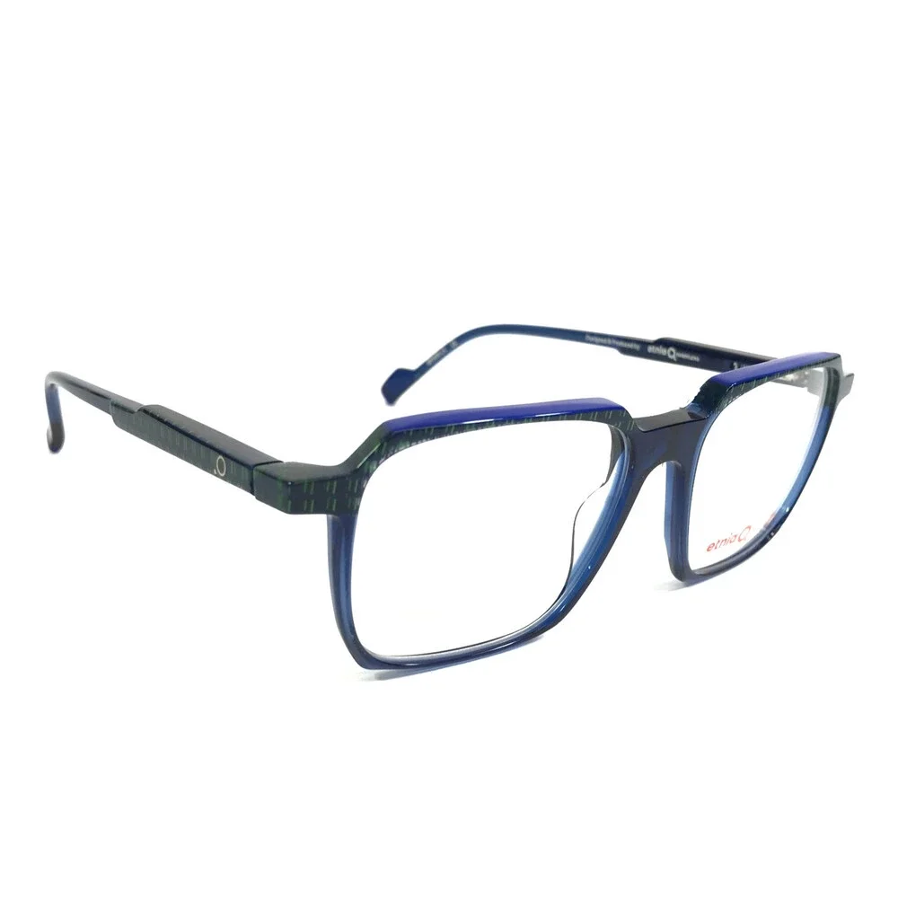 Etnia Barcelona Eyeglasses Frames IBO DBBL Dark Blue Green Speckled 52-16-145